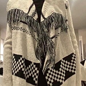ABERCROMBIE fringe cardigan RARE